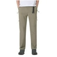 thumbnail image 1 of Hrsba Mens Full Length Pants,Men's Pants Outdoor Pants Men Elastic Waist Button Zipper Fly With Belt Dry Stretch Long Pants, 1 of 5