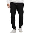 thumbnail image 1 of Hrsba Men's Cargo Pants,Men's Pants Warm Sweatpants for Men Solid Color Casual Fleece Lined Cuffed Cargo Running Long Pants, 1 of 4