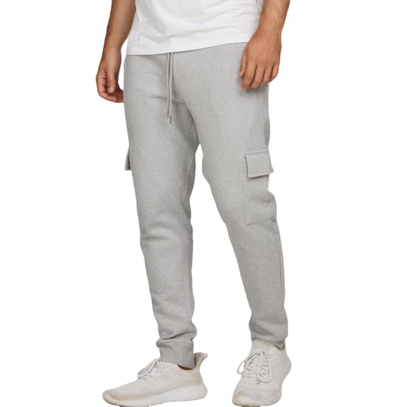 Hrsba Men's Cargo Pants,Men's Pants Warm Sweatpants for Men Solid Color Casual Fleece Lined Cuffed Cargo Running Long Pants