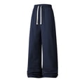 thumbnail image 1 of Hrsba Mens Full Length Pants,Warm Sweatpants For Men Stretch Pants Men Solid Color Straight Pants With Elastic Waist Drawstring Long Pants, 1 of 5
