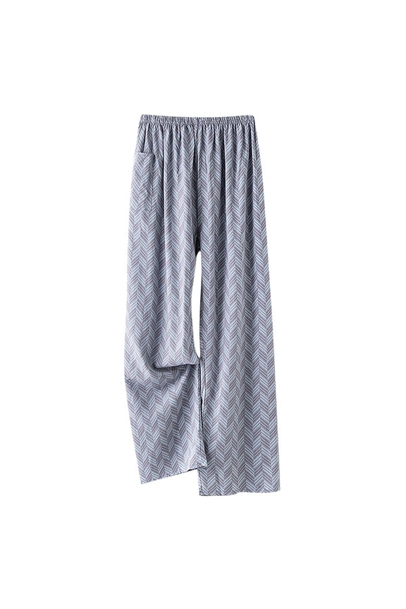 Mens Pajama Pants,Summer Casual Loose Multi Pocket Elastic Waist Straight Leg Beach Style Mens Sleep Pants for Home Outdoor