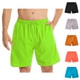 thumbnail image 1 of Hrsba Mens Plain Shorts Roomy Shape Drawstring Waist Beach Wear Surf Style Clean Look Cool Touch Material, 1 of 3