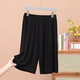 thumbnail image 1 of Hrsba Mens Sleep Shorts,Solid Color Light Fabric Loose Plus Size 5 Length Lightweight Summer Home Bottoms, 1 of 3