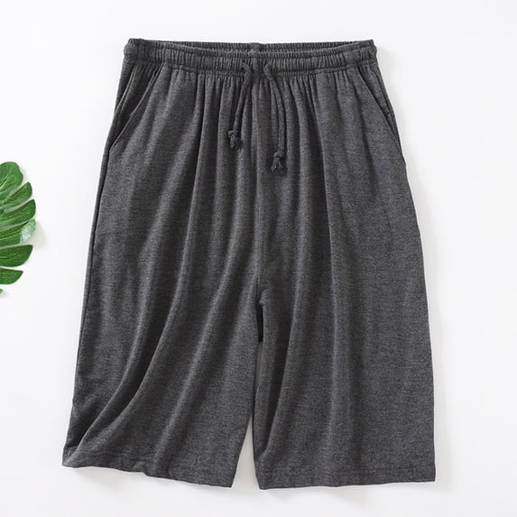 Hrsba Mens Sleep Shorts,Sporty Style Thin 5 Length Casual Home Pajama Bottoms Lightweight Summer Wear