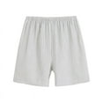 thumbnail image 1 of Hrsba Mens Sleep Shorts,Striped Linen Breathable Casual Home Pajama Bottoms Lightweight Summer Wear, 1 of 2