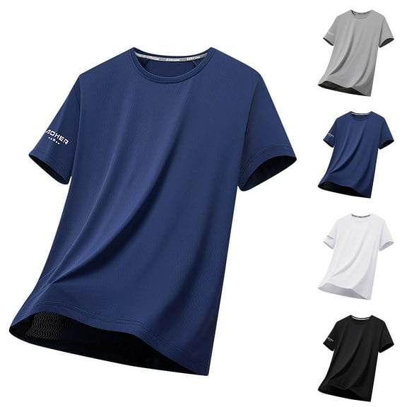 Hrsba Mens Small Tshirts,Summer Solid Color Casual Loose Short Sleeve Crew Neck T Shirt