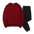 thumbnail image 1 of Hrsba Mens 2 Piece Set Fleece Lined Sweatshirt and Sweatpants Roomy Long Sleeve Crew Neck Casual Tracksuits, 1 of 2