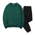 thumbnail image 1 of Hrsba Mens 2 Piece Set Fleece Lined Sweatshirt and Sweatpants Roomy Long Sleeve Crew Neck Casual Tracksuits, 1 of 2