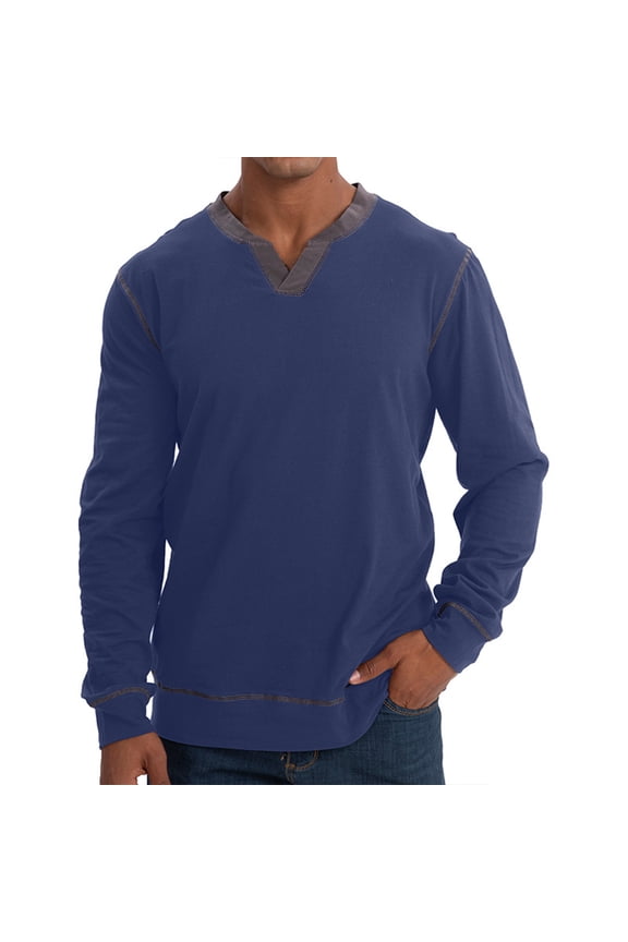 Mens Thick Sweatshirt, Mens Solid Color V Neck Slim Shirt Long Sleeve Casual Fashion Comfortable Top