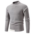 thumbnail image 1 of Hrsba Mens Turtleneck Sweater, Mens Pullover Sweaters High Neck Color Knit Mid High Neck Loose Long Sleeve Warm Base Layer Sweater for Men Casual Fall Winter, 1 of 3