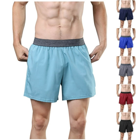 Hrsba Mens Workout Shorts,Solid Color Breathable Fast Drying Shorts for Fitness Running and Training