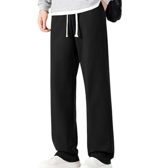 Hrsba Mens Workout Sweatpants,Summer Solid Color Sports Pants for Men with Zipper Pockets Elastic Waist for Casual Sports Activities