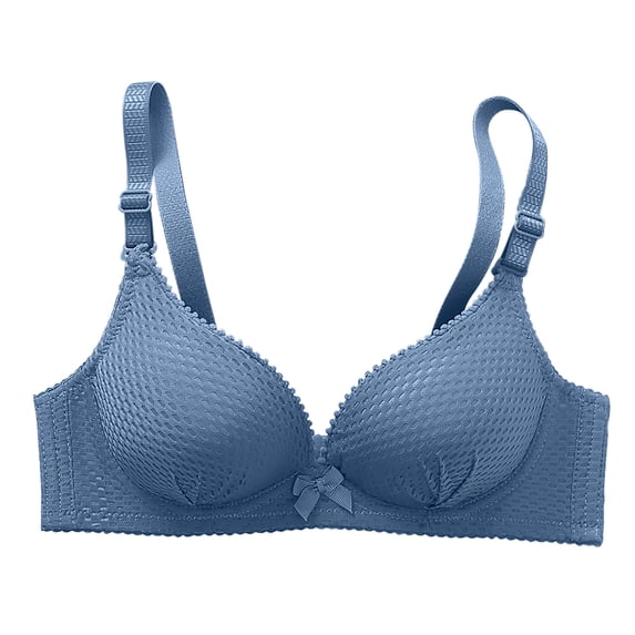 Hrsba No Underwire Bra,Solid Color Supportive Push Up Breathable Lightweight Regular Wear Intimates for Women