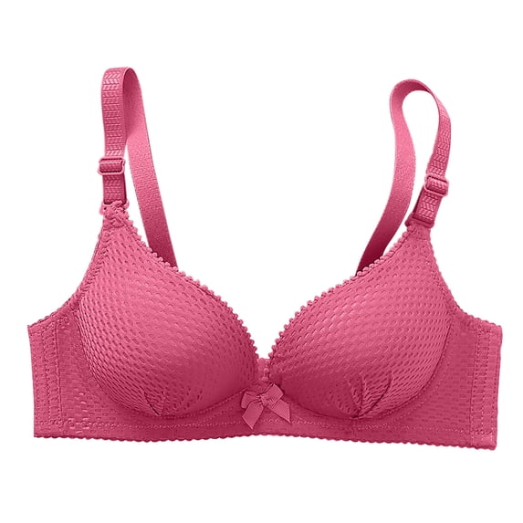 Hrsba No Underwire Bra,Solid Color Supportive Push Up Breathable Lightweight Regular Wear Intimates for Women