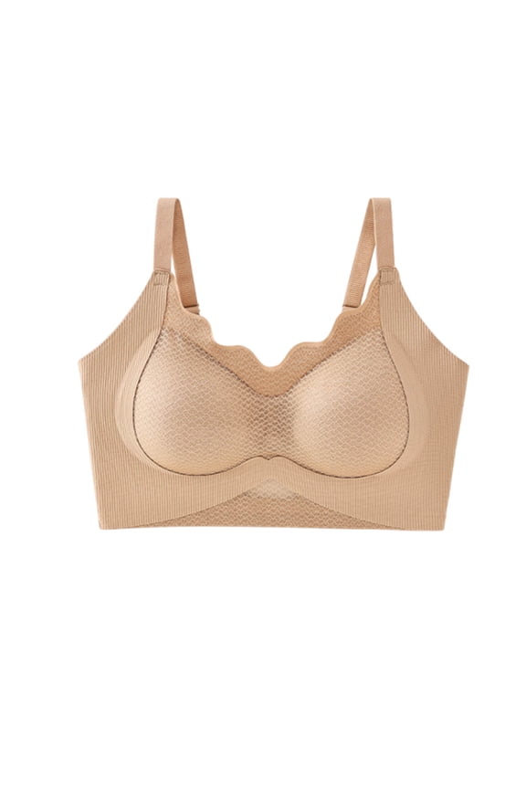 No Underwire Bras for Women Solid Color Adjustable Straps Push Up Breathable Tank Top Style Lifting Daily Wear