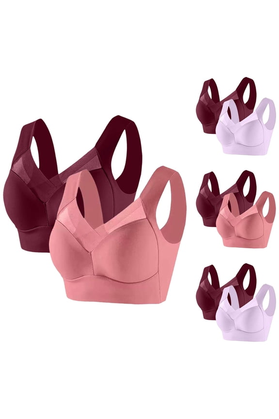 Nursing Bras, Wireless Front Snap Tank Style Seamless Lifted Daily Under Garment 2 Pack