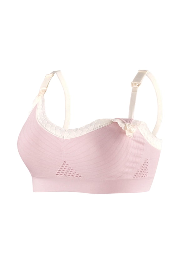 Nursing Bras for Women Solid Color No Underwire Push Up Seamless Front Open Breathable Adjustable Straps Maternity Wear
