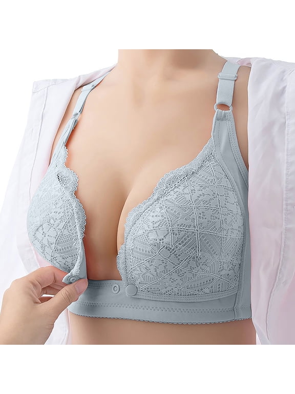 Maternity Lace Bras for Women,Thin Wireless Lace Front Hook Sag Nursing Bra