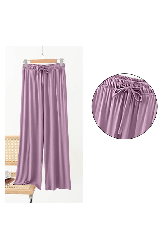 Womens Pajama Pants Elastic Waist Loose Profile Indoor Relaxing Use Breathable Texture Clean Appearance Relaxed Home Experience Rayon Sleep Pant