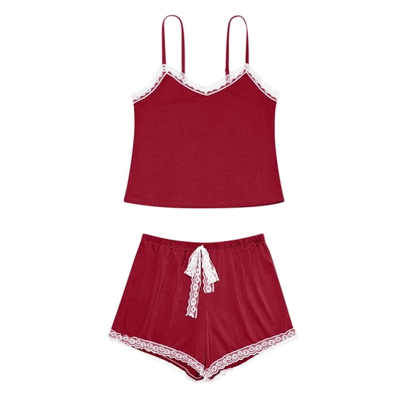 Hrsba Lightweight 2 Piece Cami Set for Women Sleeveless Top with Shorts Summer Soft Ladies Breathable Sleepwear Nightwear Pjs Set