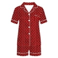 thumbnail image 1 of Hrsba Womens Printed Sleepwear Set Casual Lapel Pocket Short Sleeve Top and Shorts Lightweight Summer Breathable Nightwear Set, 1 of 5