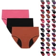 Hrsba Panties for Women Pack 3pc Cotton Mid Cut Plus Size Side ...