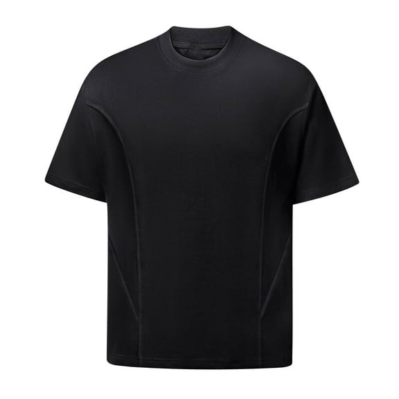 Hrsba Plain Tshirts for Men Solid Color Minimal Line Casual Short Sleeve Crew Neck Tee Shirt Fashion Style for Everyday Use