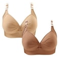 thumbnail image 1 of Hrsba Plus Size Bra,2 Pack Wireless Shaping Push Up Bra Comfortable Breathable Contoured Support Bras for Women, 1 of 6