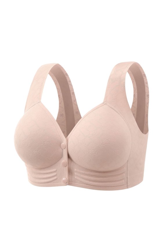 Plus Size Bra, Front Closure Wireless Tank Style Air Permeable Daily Casual Wear