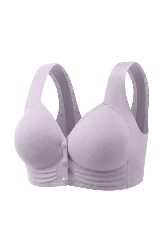 Plus Size Bra, Front Closure Wireless Tank Style Air Permeable Daily Casual Wear