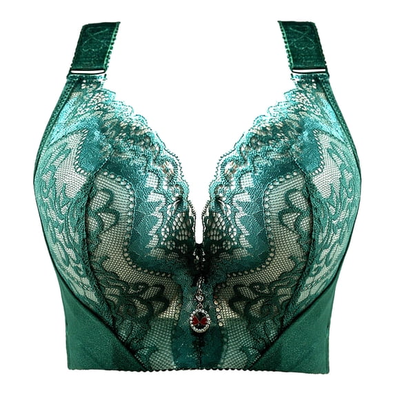 Hrsba Plus Size Support Bras for Women,Solid Color Wireless Side Lift Full Coverage Bra
