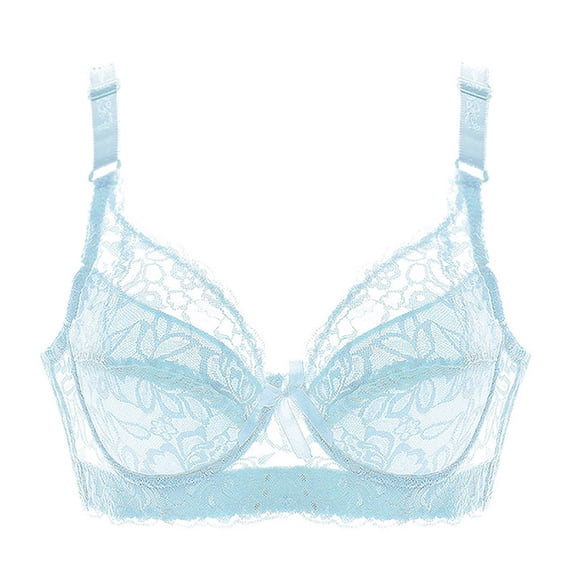 Hrsba Plus Size Bra,Womens Underwire Transparent Lace Thin Total Support Supportive Comfortable Everyday Bras for Ladies