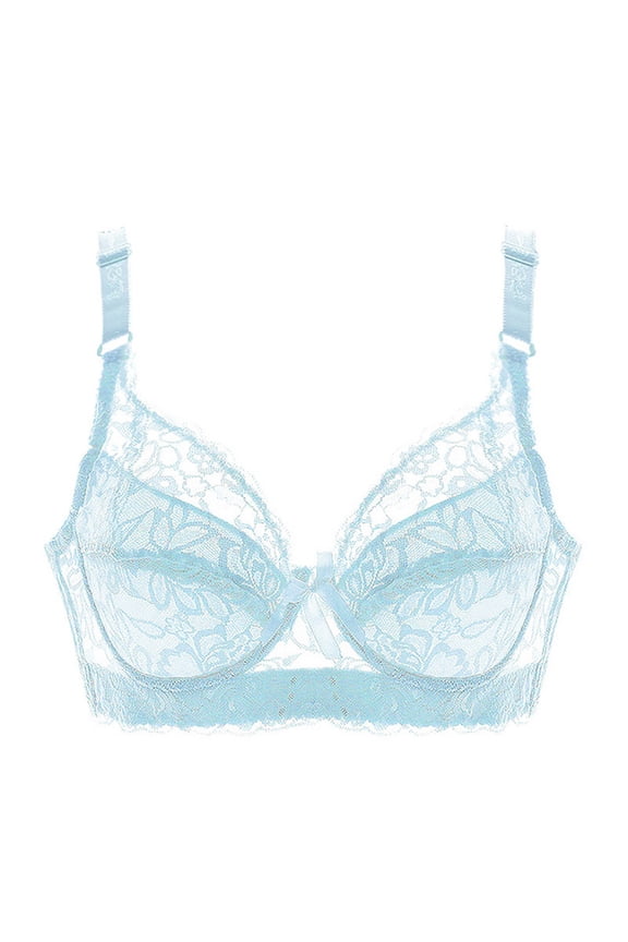 Plus Size Bra,Womens Underwire Transparent Lace Thin Total Support Supportive Comfortable Everyday Bras for Ladies