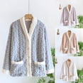 thumbnail image 1 of Hrsba Plus Size Plus Size Bed Jacket for Women Solid Tone Thick Fleece Warm Long Sleeve Sleep Tops, 1 of 7