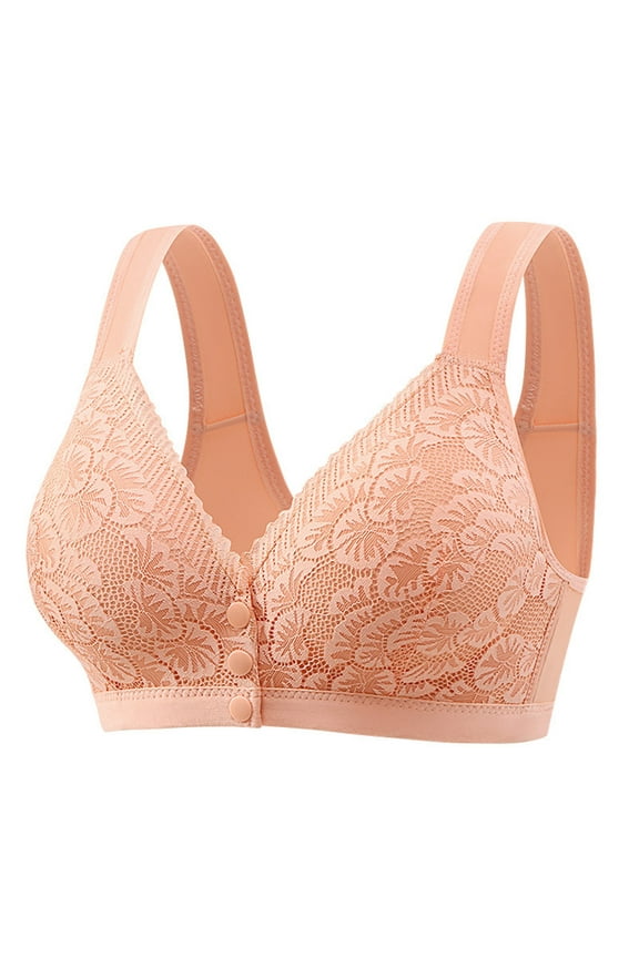 Push Up Bra, Front Closure Tank Style Wireless Lift Side Smoothing Comfortable Lightweight Bras