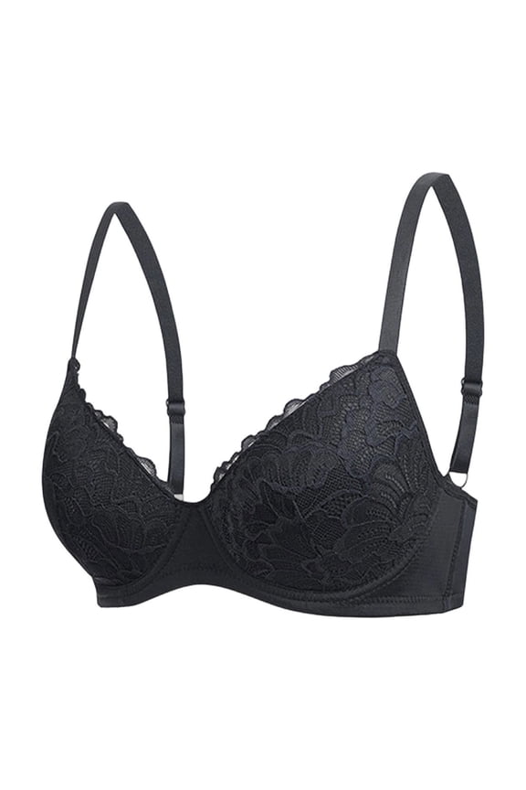 Push Up Bra,Solid Color Lace Underwire Breathable Supportive Lifting Daily Brassiere for Women