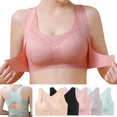 thumbnail image 1 of Hrsba Push Up Bra, Wide Shoulder Straps Wireless Lace Front Closure Daily Wear Bras, 1 of 6