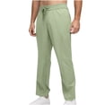 thumbnail image 1 of Hrsba Running Pants for Men,Summer Solid Color Water Repellent Ankle Length Pants for Men with Pockets Elastic Waist Drawstring for Outdoor, 1 of 4