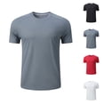 thumbnail image 1 of Hrsba Shirts for Men Solid Color Short Sleeve Sports Top Crew Neck Summer Casual and Active Wear for Everyday Use, 1 of 4