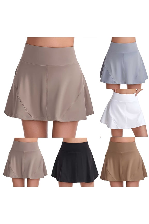 Skort, Dry Pleated High Waisted Hip Lifting Sports Skirt for Yoga Training Workout Summer Active Wear