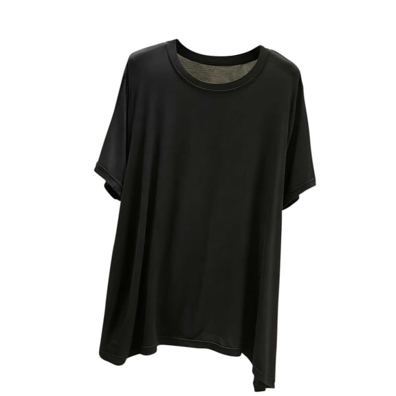 Hrsba Sleep Shirt,Summer Crew Neck Short Sleeve Print Long Length Comfortable Breathable Home Sleep Dress for Women Daily Rest