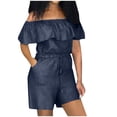 thumbnail image 1 of Hrsba Wide Leg Jumpsuits for Women Sleeveless Ruffle Hem Tie Waist Casual Comfortable Long Jumpsuit, 1 of 5