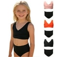 thumbnail image 1 of Hrsba Solid Color Ruffle 2 Piece Swimsuit Summer Beach Swimwear for Teen Girls, 1 of 4