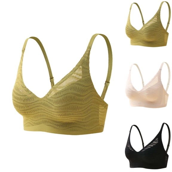 Hrsba Sports Bras for Women Solid Color Wireless Thin Seamless Breathable Daily Wear Bras