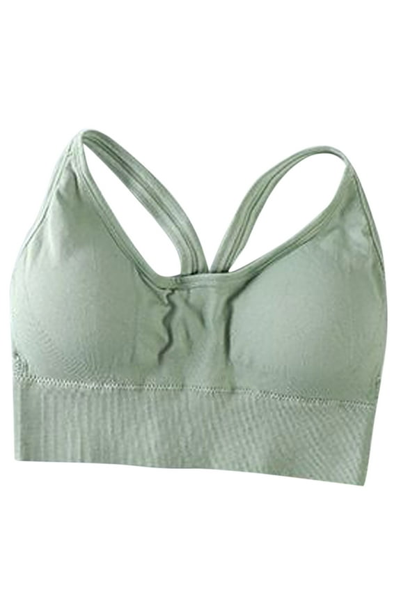 Sports Bras for Women Wireless,Solid Color Shockproof Push Up Bandeau Bra Breathable Yoga Running Gym OPP Packaging