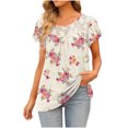 thumbnail image 1 of Hrsba Summer Shirts for Women,Summer Pullover Print Short Sleeve Crewneck Soft Ladies T Shirts Casual Tops, 1 of 6