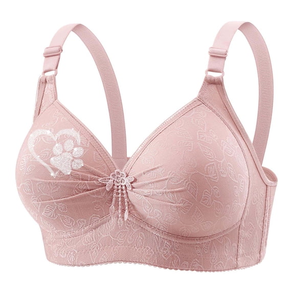 Hrsba Supportive Bras for Women D E F G Cup Wireless Push Up Breathable Daily Full Figure Bra