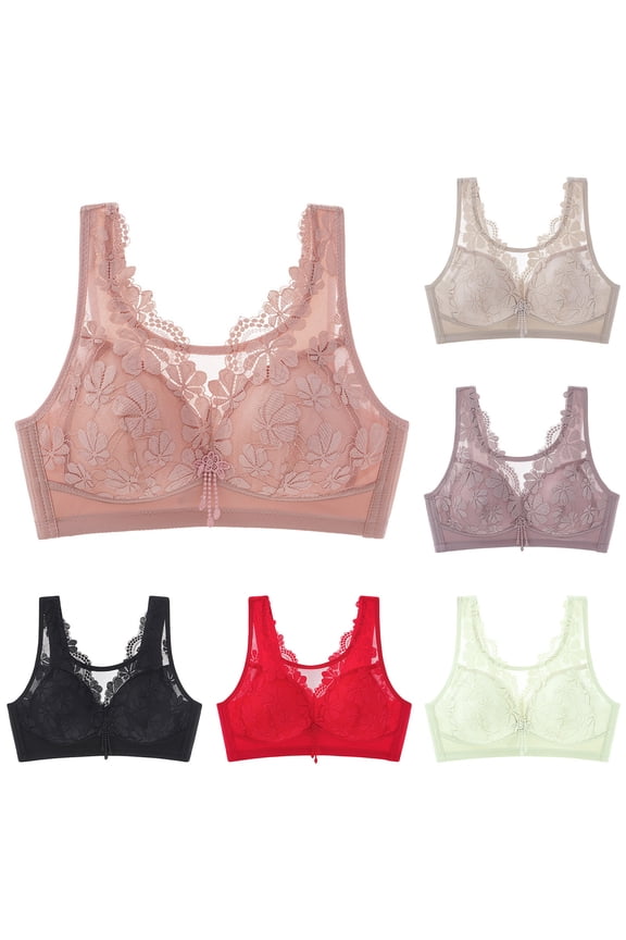 Supportive Bras for Women,Lace Thin Breathable Plus Size Wireless Bra