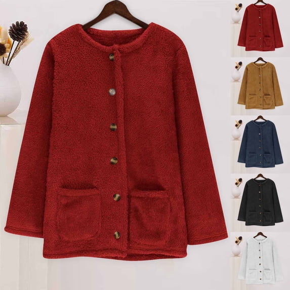 Hrsba Sweater Jacket for Women Solid Color Oversized Long Sleeve Knit Outerwear for Fall Winter