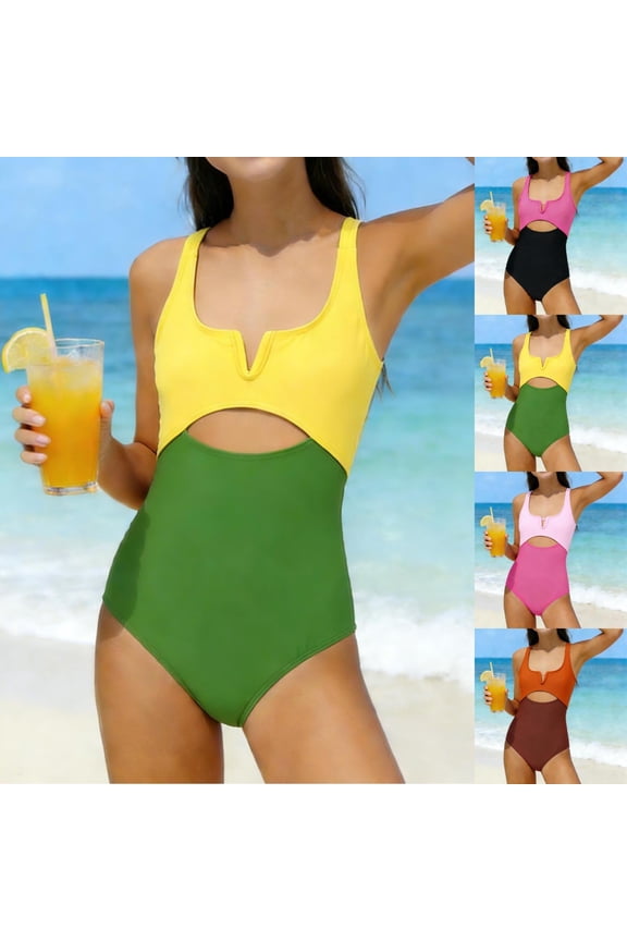 Teen Swimwear Contrast Tone 1 Piece for Beach Vacation and Surfing Style